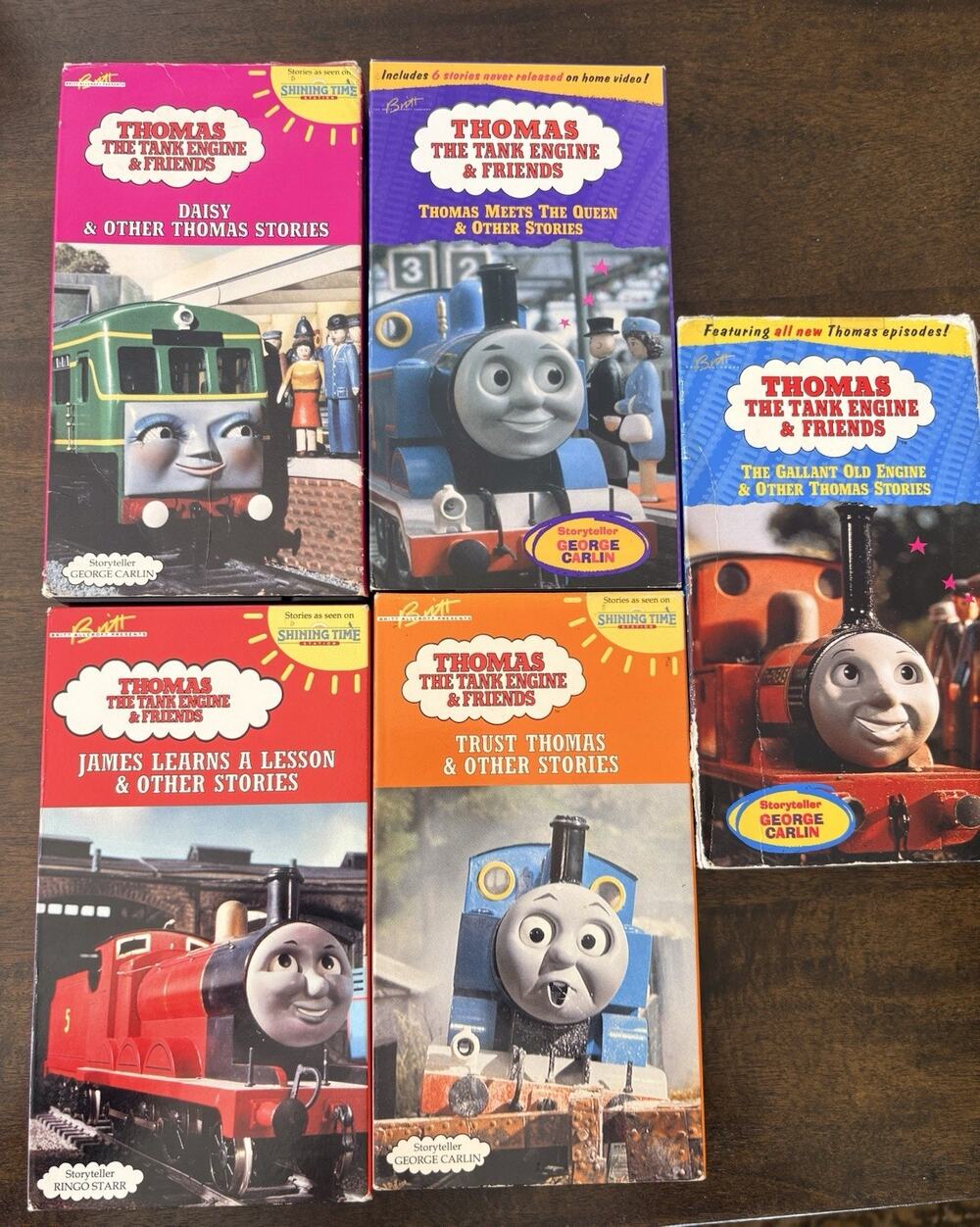 Thomas The Tank Engine VHS Lot of 5 Tapes Ringo Starr George Carlin CULT CLASSIC
